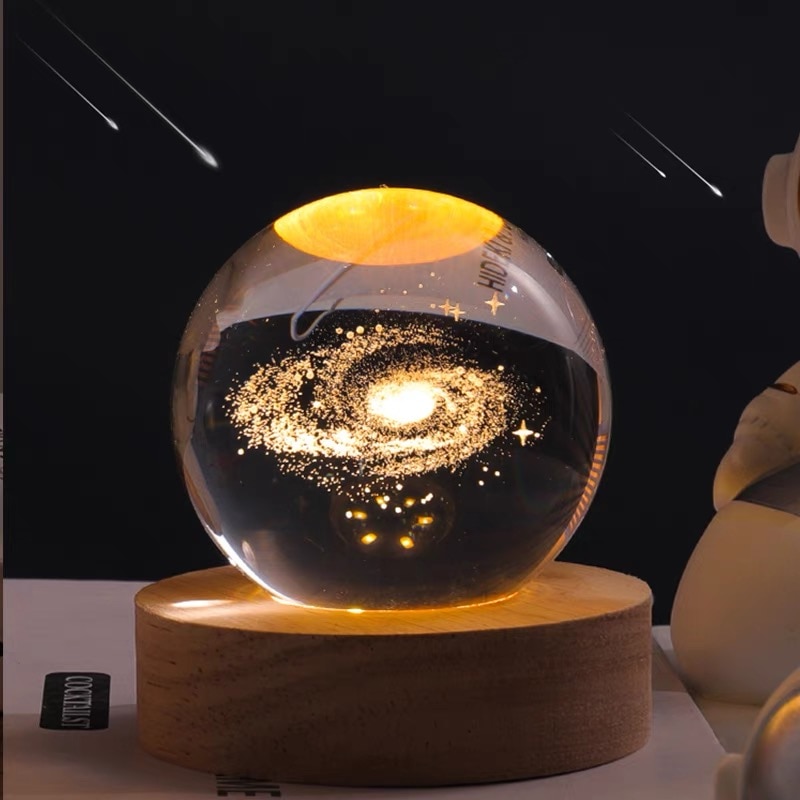 6/8cm Solar System Crystal Ball Decoration The Little Prince LED Light Crystal Ball with Stand Globe Home Decor Birthday Gift - Image 5